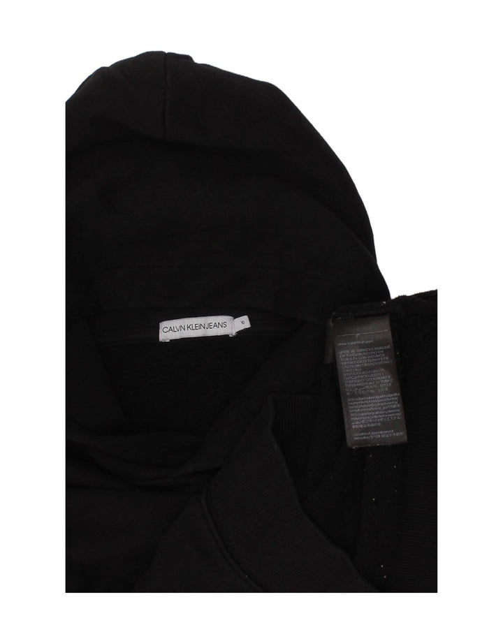 CALVIN KLEIN JEANS Meninos moletom com capuz 9-10 anos algodão preto