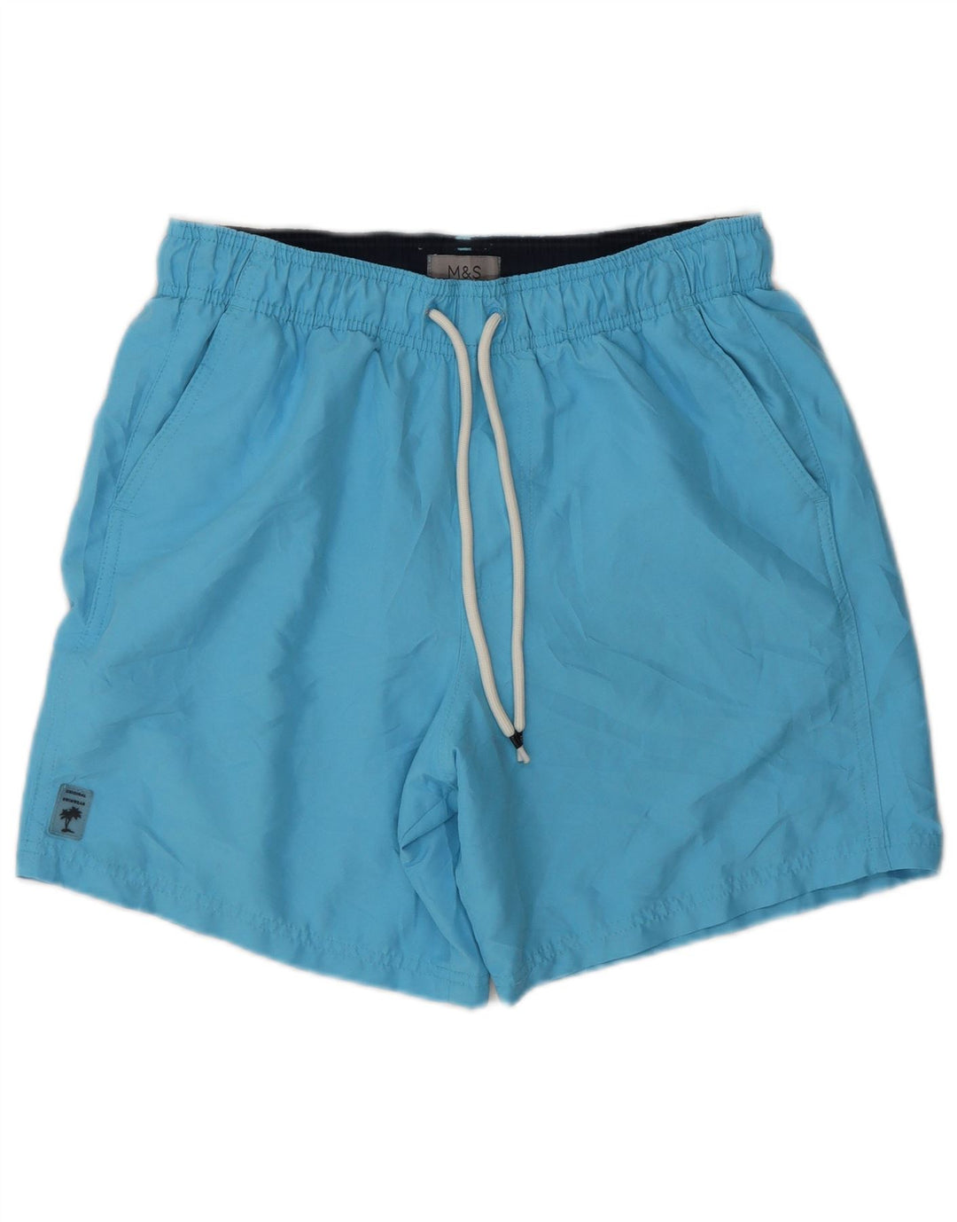 Shorts de natação masculino Marks & Spencer pequeno azul poliéster