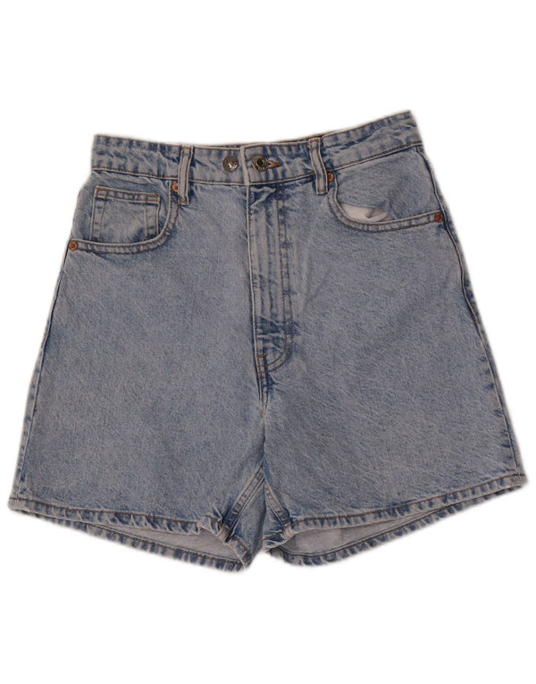 ZARA Shorts jeans feminino de cintura alta UE 38 pequeno W28 azul