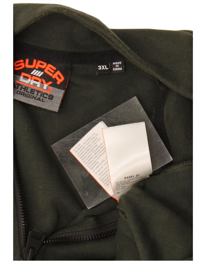 SUPERDRY moletom masculino com zíper e gola 3XL algodão colorblock verde