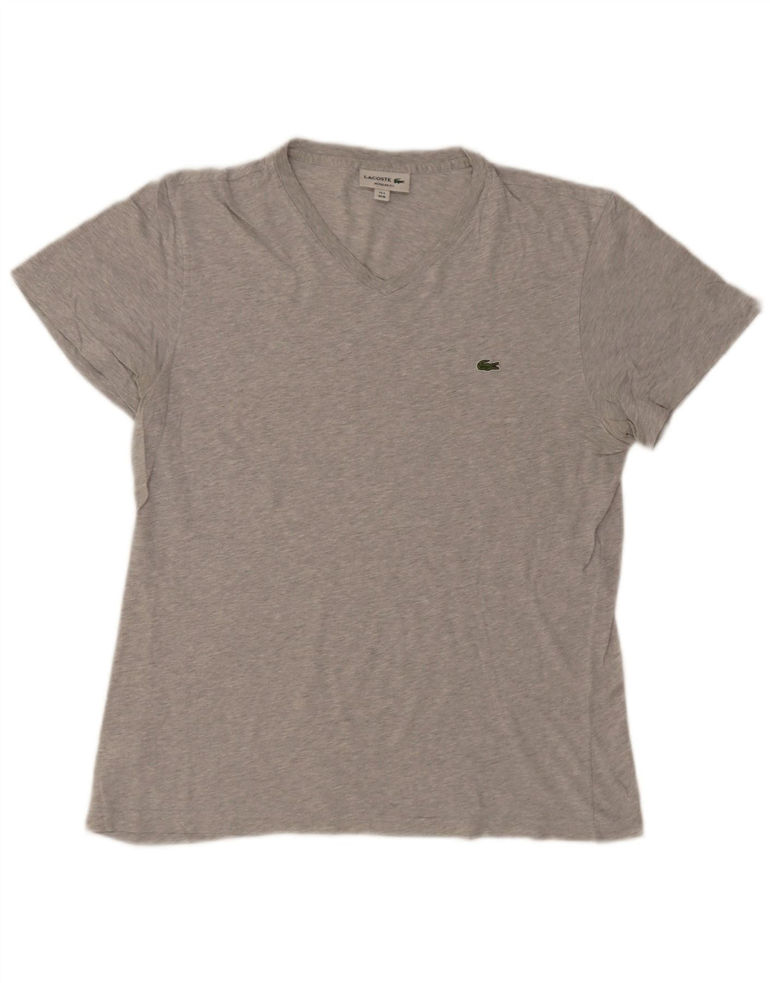Camiseta masculina Lacoste Regular Fit tamanho superior 4 algodão cinza médio