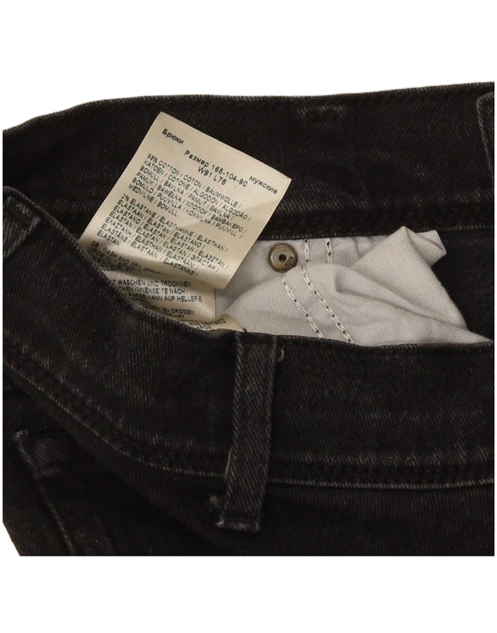 Wrangler Mens Regular Fit Straight Jeans W36 L30 Algodão Preto
