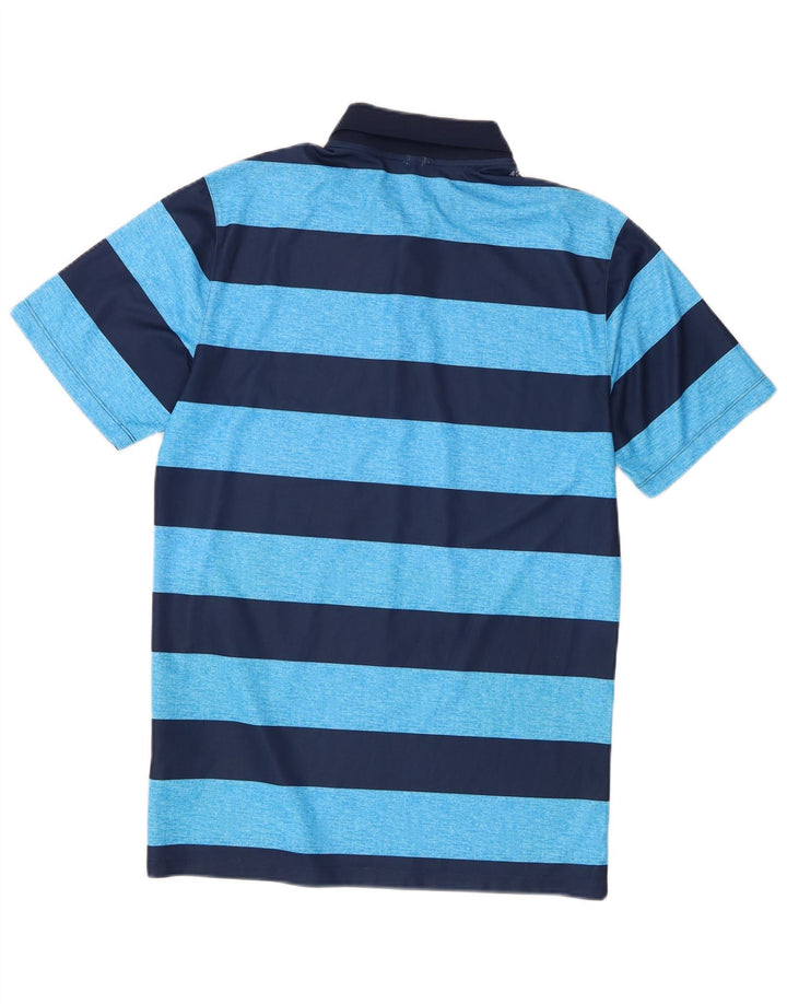 Camisa polo masculina Nike Dri Fit Standard pequena listrada azul de poliéster