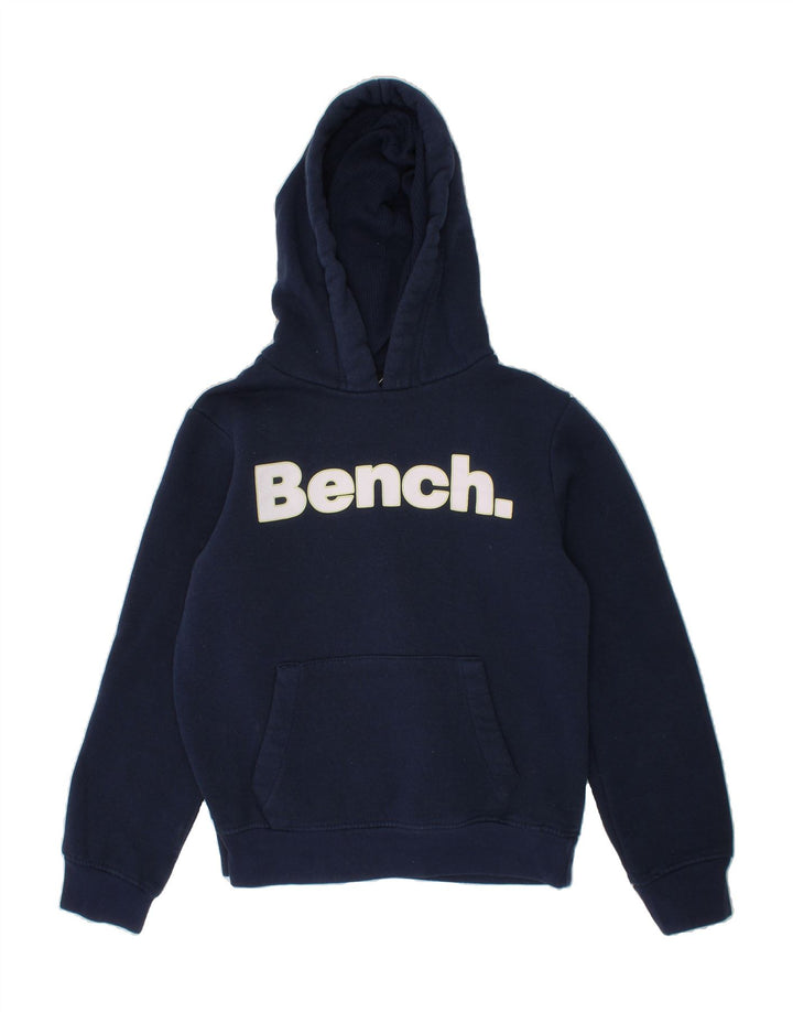 BENCH Boys Graphic Hoodie Jumper 9-10 Years Navy Blue Cotton Vintage Bench and Second-Hand Bench from Messina Hembry 