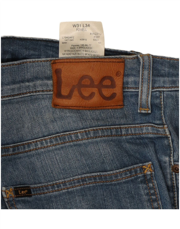LEE Masculino Powell Straight Jeans W31 L30 Azul Algodão