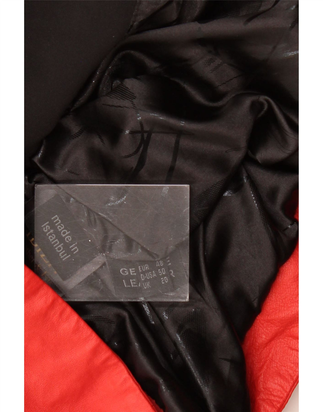 Jaqueta feminina de couro com capuz IBIZA UK 20 2XL couro colorblock vermelho