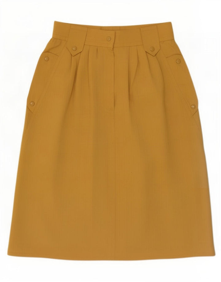 Saia vintage feminina linha A pequena W26 amarela