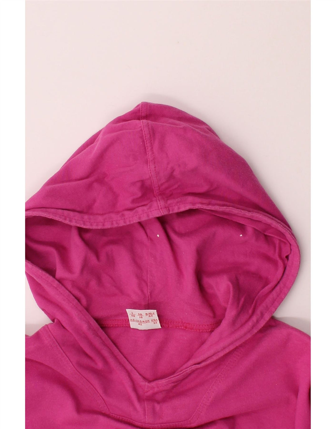 BELFE Womens Hooded Top 3/4 Sleeve UK 18 XL  Pink Cotton Vintage Belfe and Second-Hand Belfe from Messina Hembry 