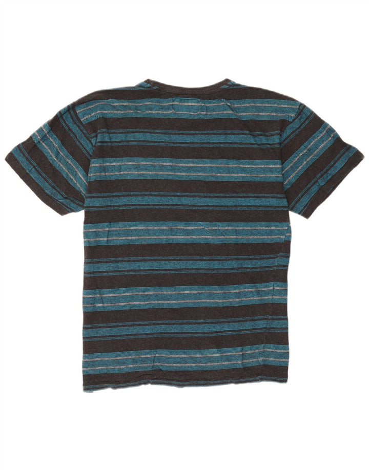Camiseta masculina Billabong grande algodão listrado azul