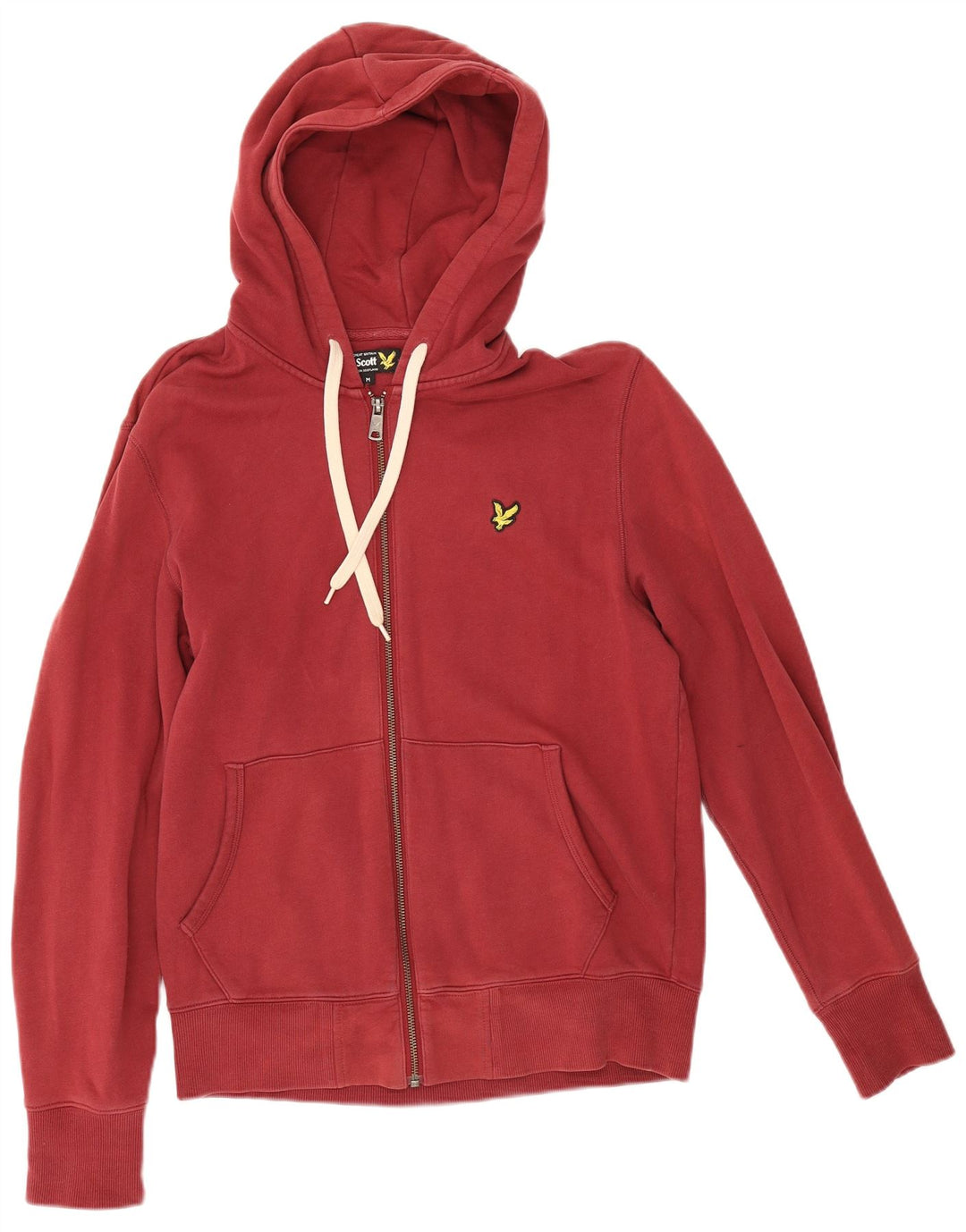 Lyle & Scott Suéter masculino com capuz e zíper médio algodão vermelho