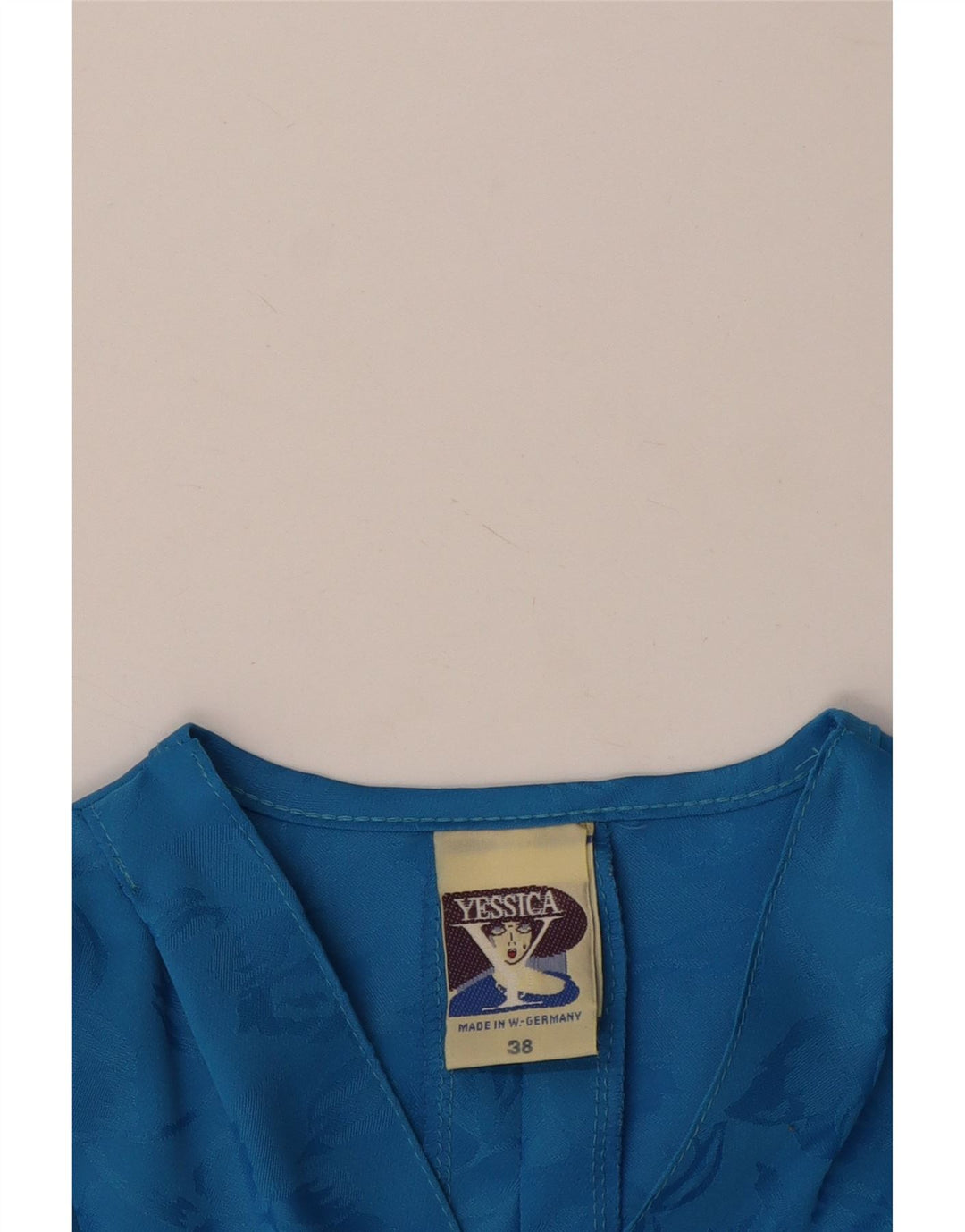 YESSICA Vestido feminino envolvente EU 38 poliéster floral azul médio