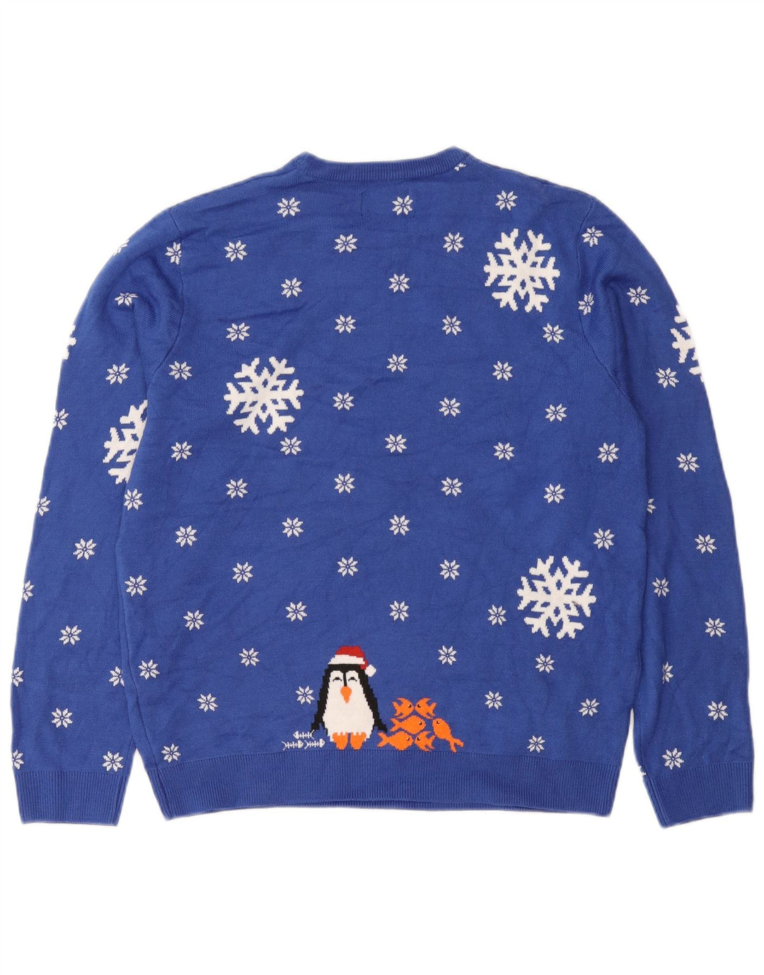 Suéter masculino Marks & Spencer com gola redonda, azul médio inverno