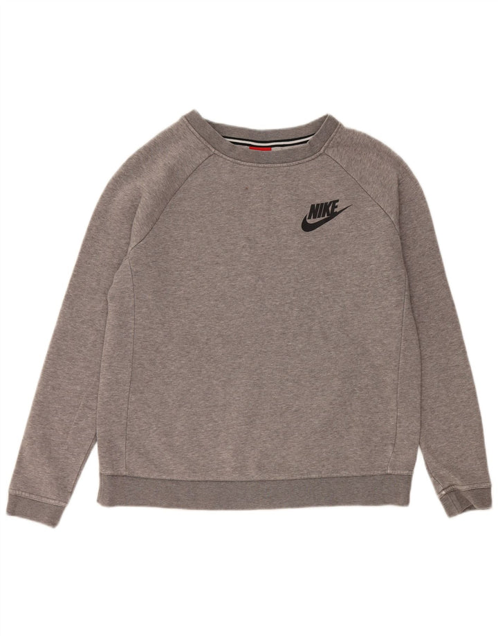 Nike feminino oversized moletom jumper reino unido 10 pequeno cinza algodão