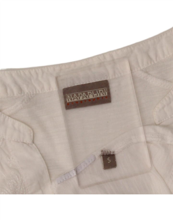 Blusa feminina de manga 3/4 NAPAPIJRI UK 10 pequena floral branca