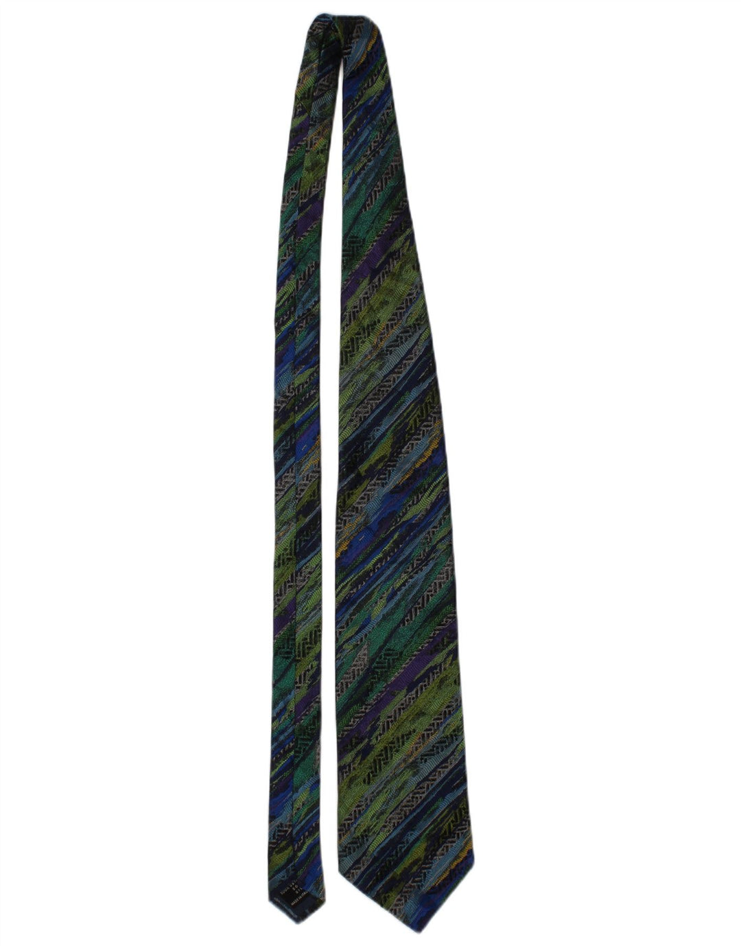 Gravata masculina Missoni Cravatte tamanho único de seda geométrica multicolorida