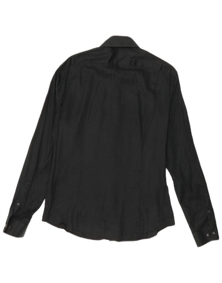 Camisa masculina Calvin Klein extra slim fit tamanho 15 1/2 algodão preto médio