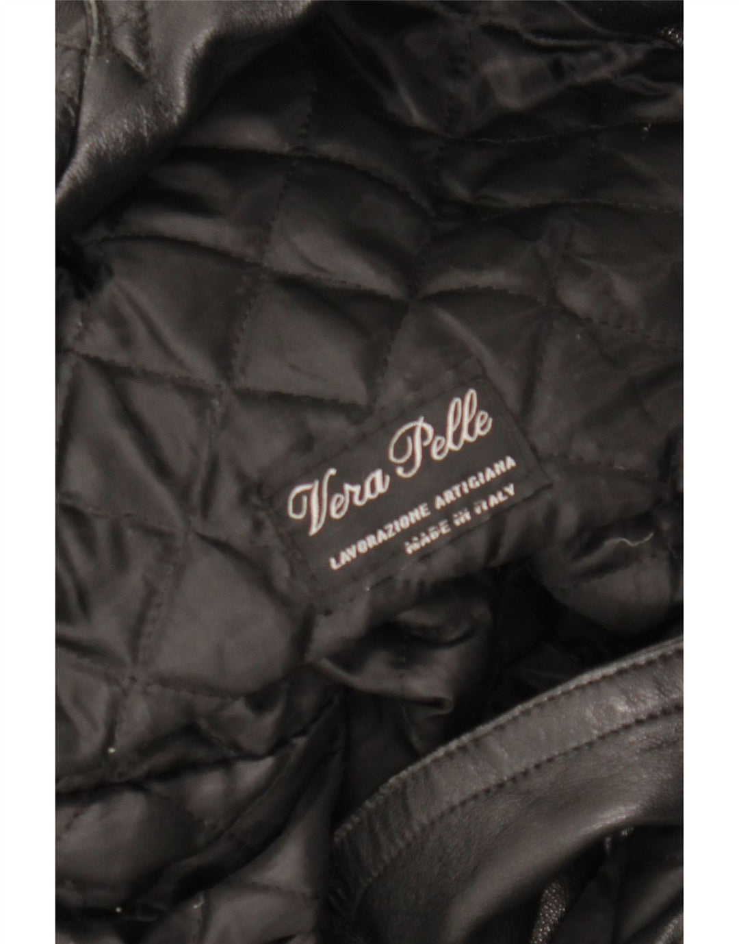 Casaco feminino LAVORAZIONE ARTIGIANA UK 12 couro preto médio