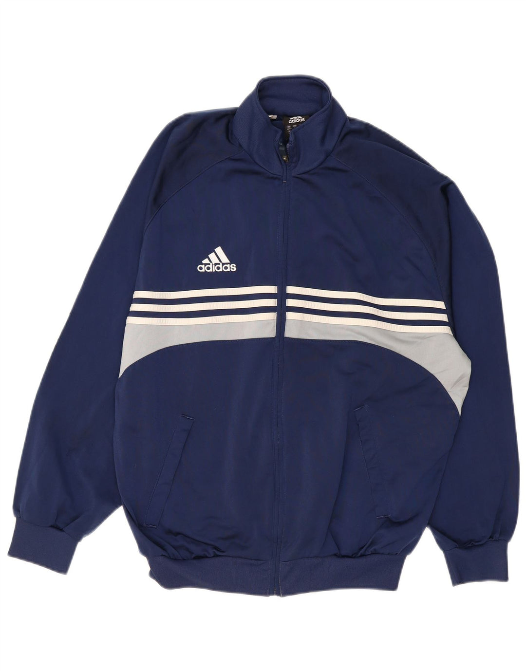 ADIDAS Mens Tracksuit Top Jacket UK 40/42 Médio Azul Marinho Colourblock