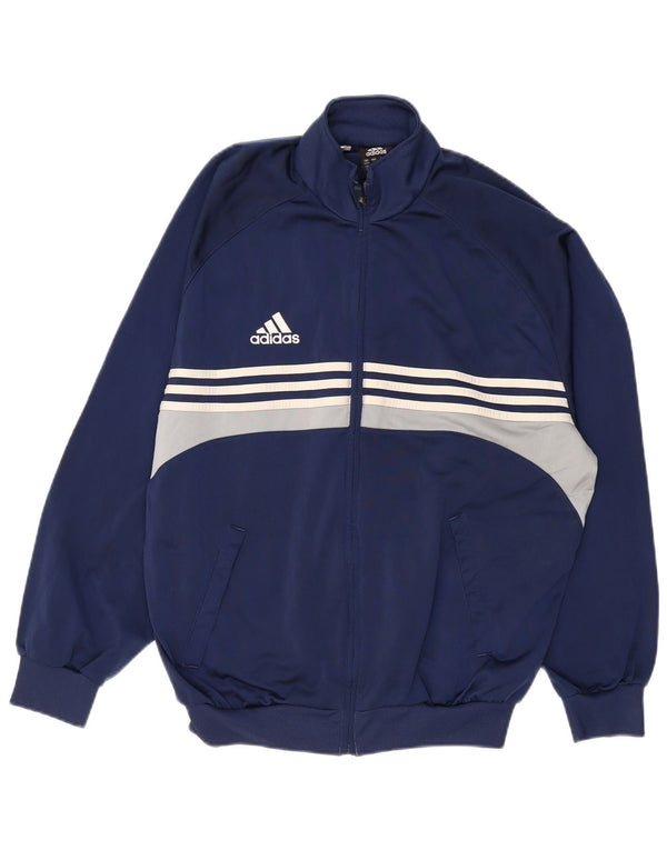 ADIDAS Mens Tracksuit Top Jacket UK 40/42 Médio Azul Marinho Colourblock