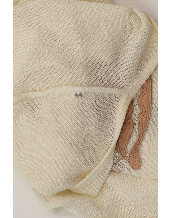 Blusa feminina vintage sem mangas Top IT 44 Médio Off White Acrílico