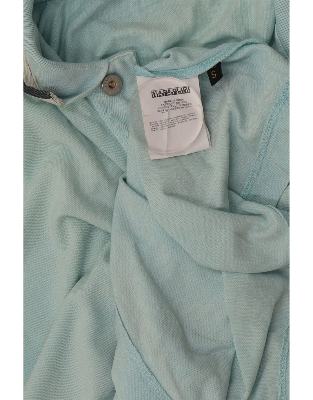 Camisa polo masculina Napapijri pequena azul algodão
