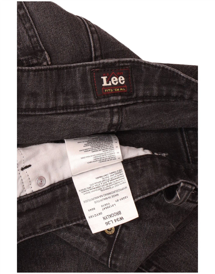 LEE Masculino Brooklyn Straight Jeans W34 L33 Cinza Algodão