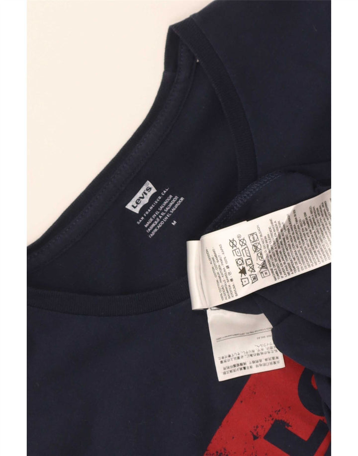 Camiseta gráfica masculina Levi's Top médio algodão azul marinho