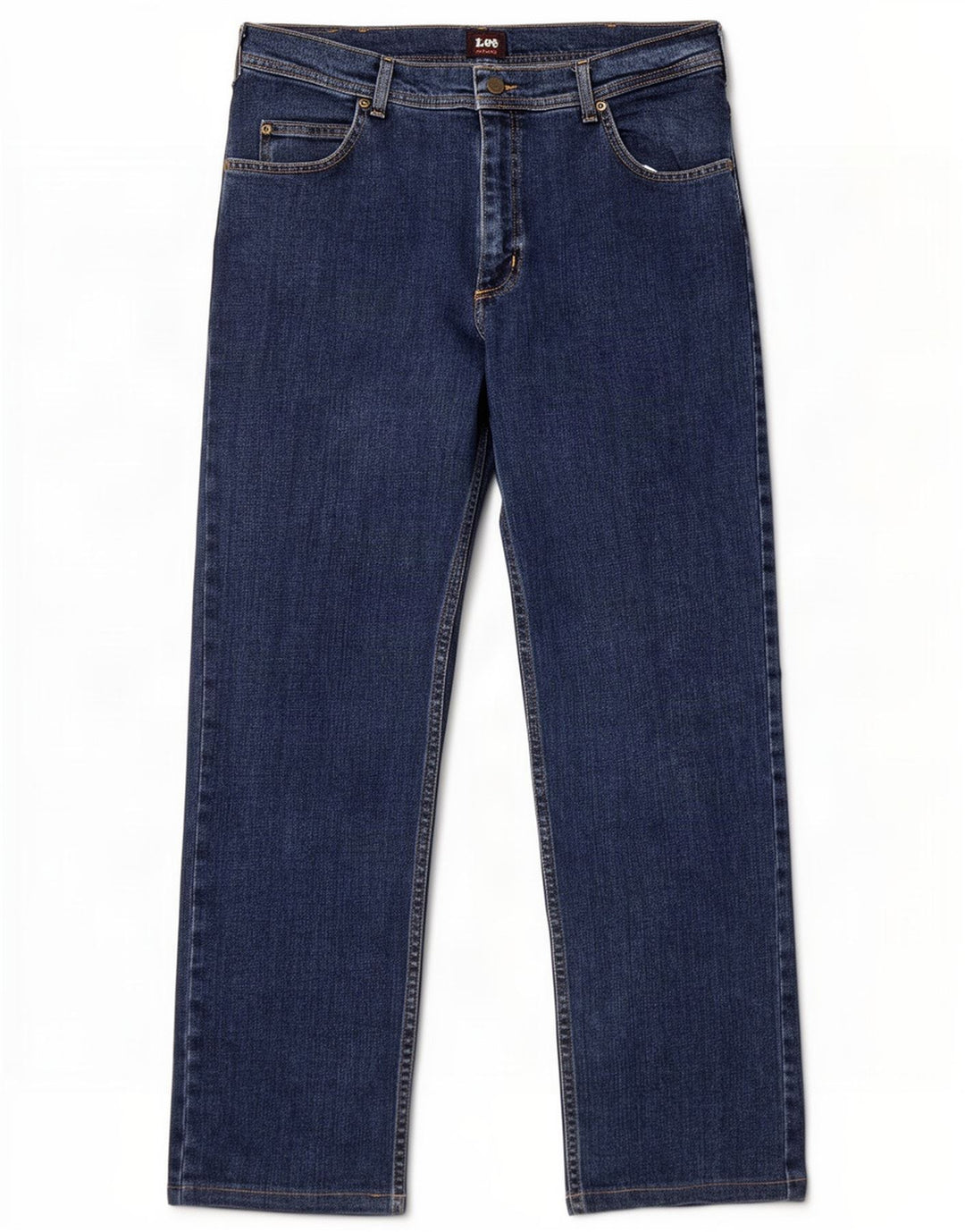 Lee Mens Brooklyn Straight Jeans W34 L30 Azul Marinho Algodão