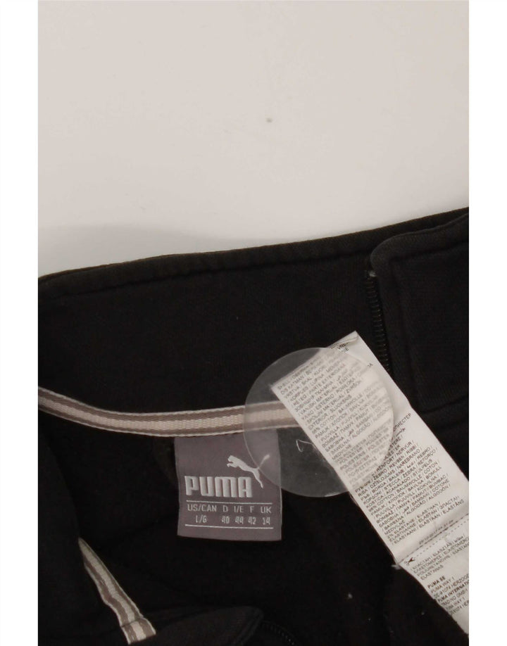 Puma Womens Tracksuit Top Jacket UK 14 Grande Algodão Preto