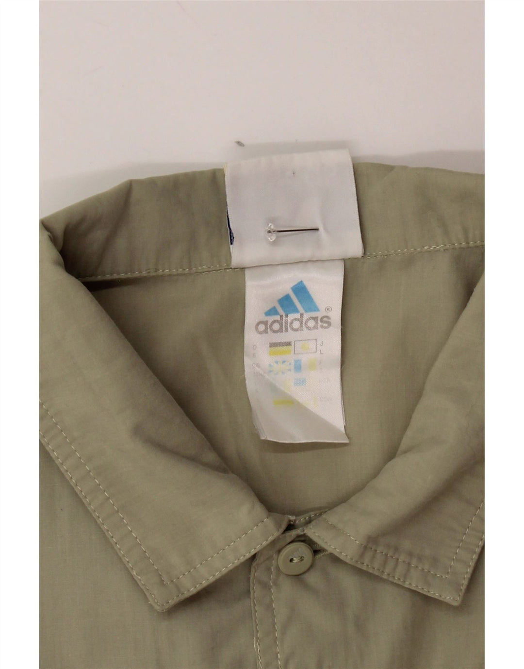 Camisa masculina de manga curta ADIDAS UK 38/40 médio cáqui poliéster