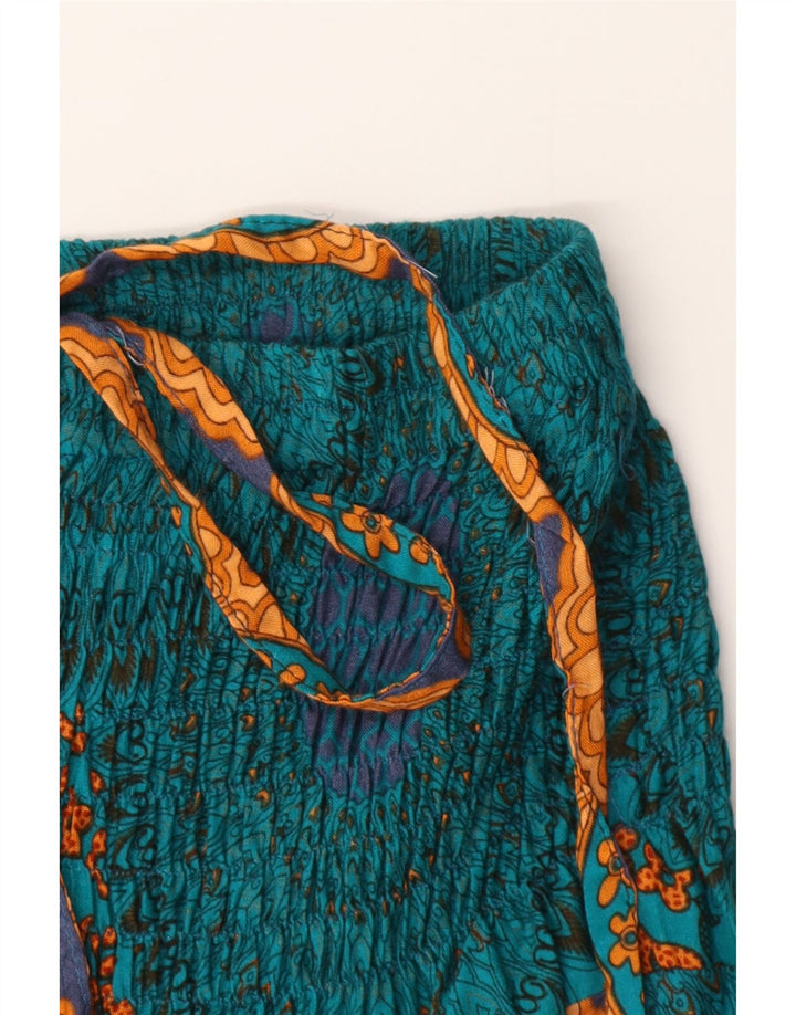 Calça Harém Feminina Vintage W24 L24 Azul Paisley