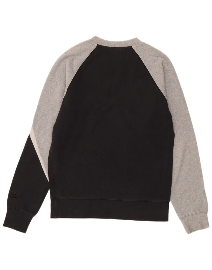 Moletom gráfico masculino Nike Jumper pequeno preto colorblock algodão