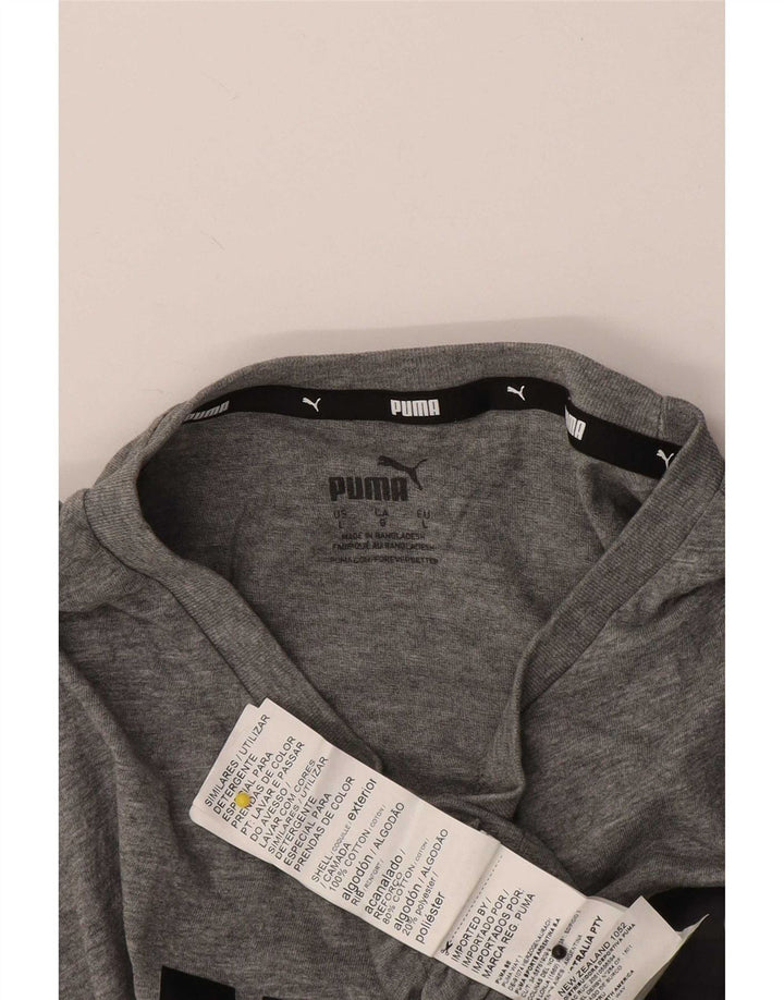 Camiseta masculina Puma Graphic Top grande algodão cinza