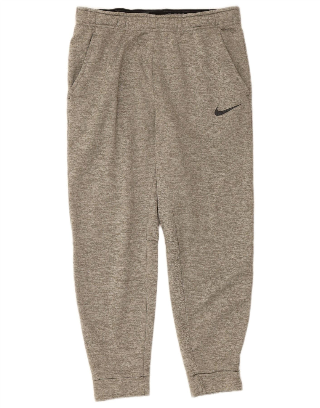 NIKE Mens Dri Fit Tracksuit Trousers Joggers Large Grey Polyester