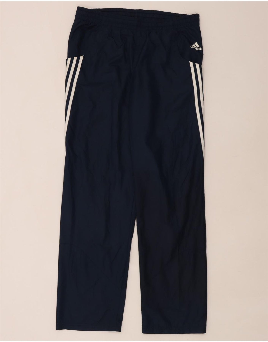 Calças de treino masculinas Adidas UK 40/42 poliéster azul marinho médio