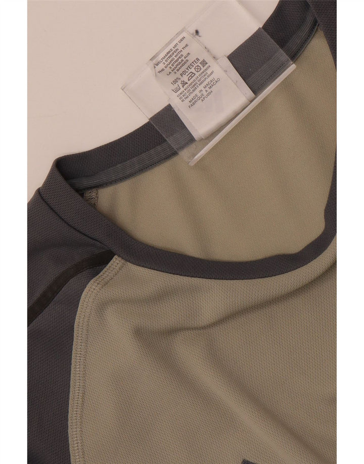 Adidas Mens Camiseta Top Grande Cinza Colorblock Poliéster
