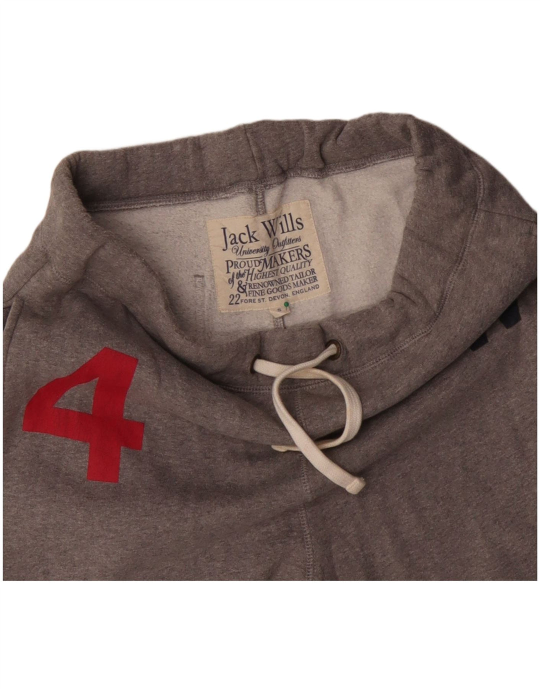 JACK WILLS Calça esportiva masculina gráfica joggers pequeno algodão cinza