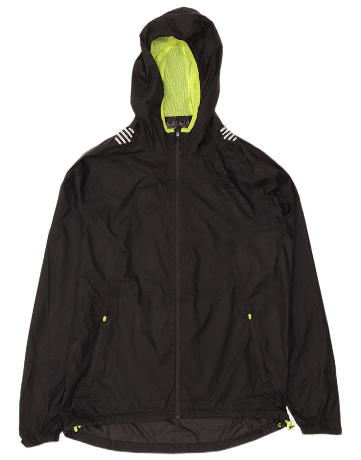 Jaqueta de chuva masculina com capuz Mountain Warehouse UK 38 poliéster preto médio
