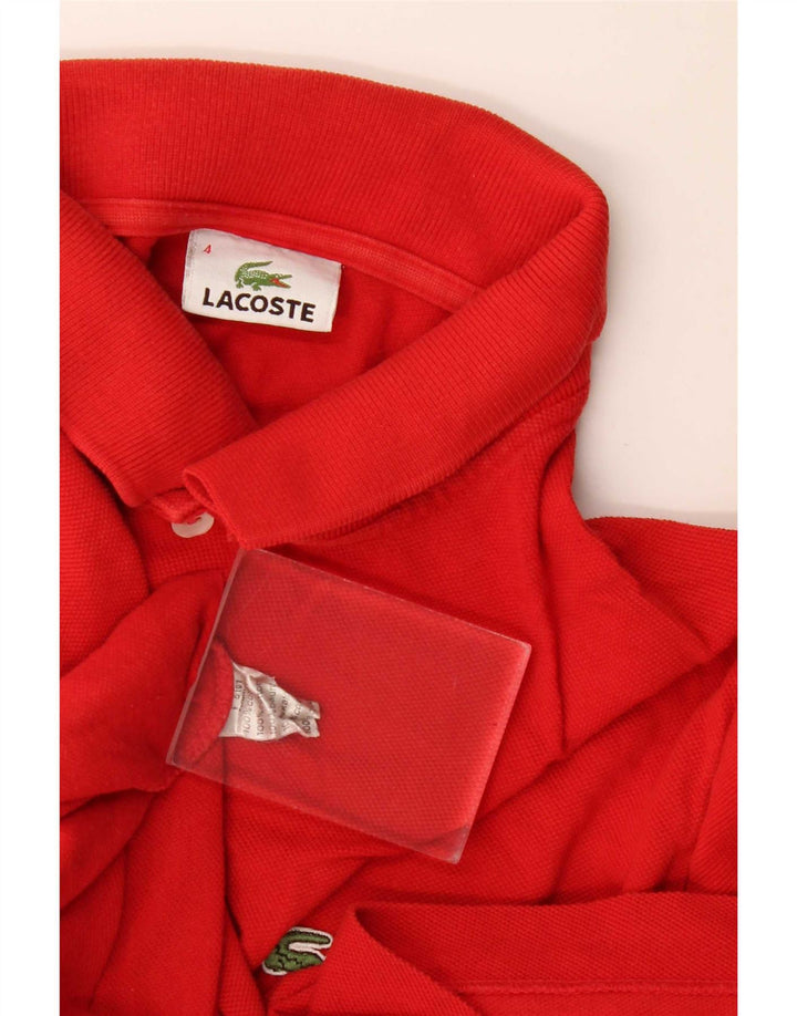 Camisa polo masculina Lacoste tamanho 4 médio algodão vermelho