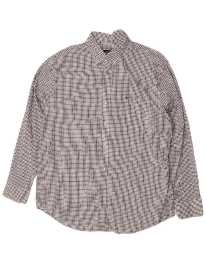 Camisa masculina Izod XL algodão xadrez branco