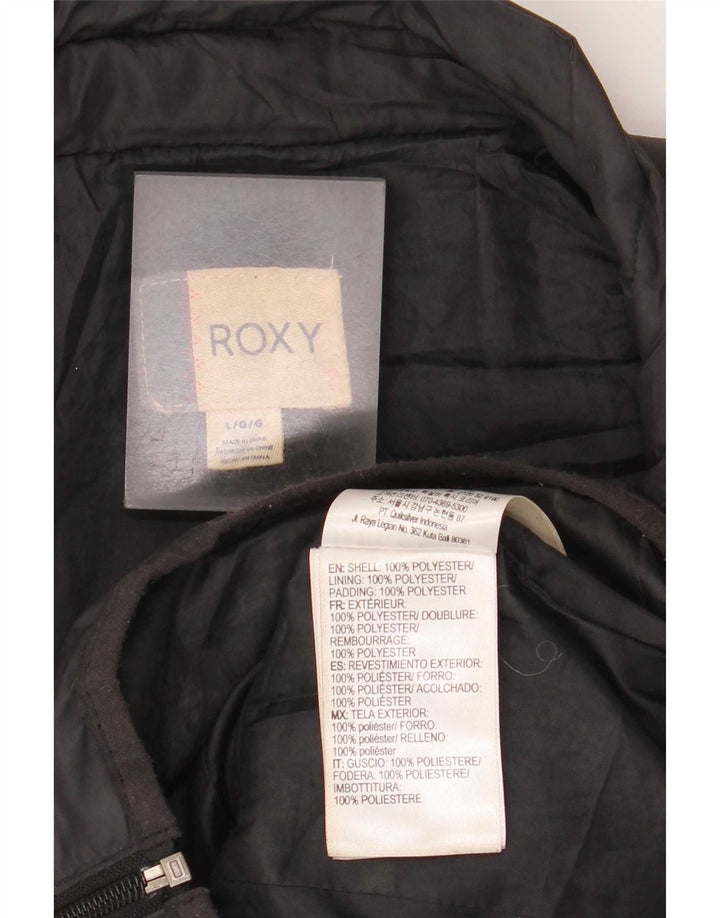 Jaqueta acolchoada feminina Roxy UK 14 grande poliéster preto