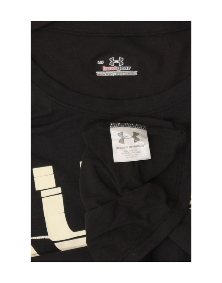 Camiseta gráfica feminina Under Armour UK 14 grande poliéster preto