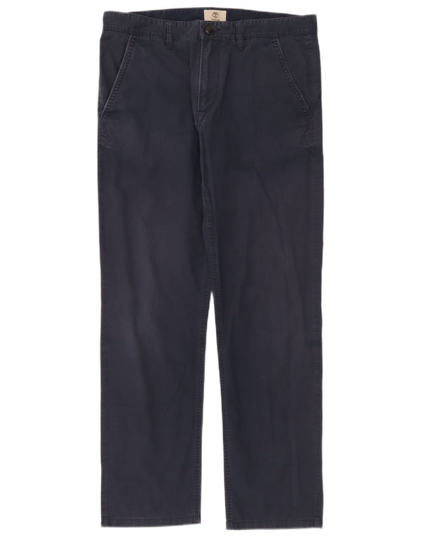 Calças chino retas masculinas Timberland W34 L31 azul marinho