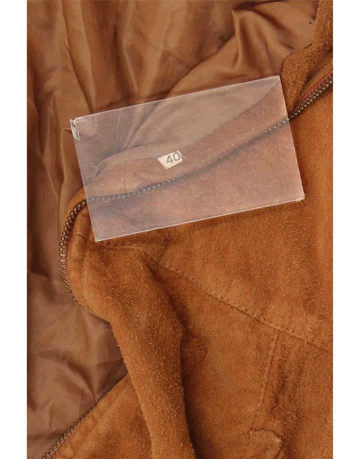 Jaqueta bomber feminina vintage de camurça IT 40 pequena marrom