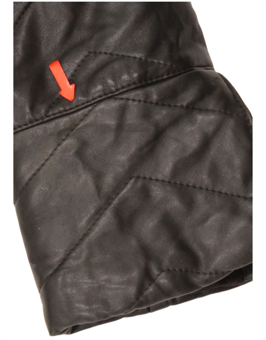Casaco de couro feminino vintage Reino Unido 14 couro preto médio