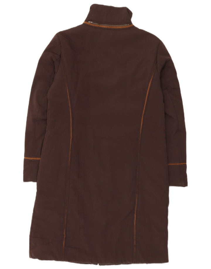 Casaco acolchoado de ajuste regular feminino Sportmax UK 14 grande poliéster marrom