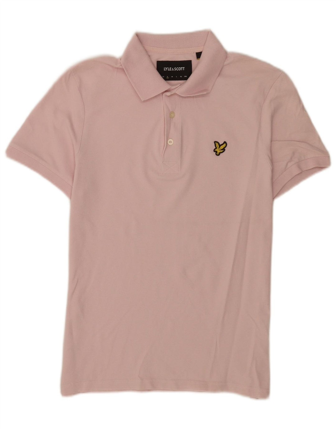 Camisa polo masculina Lyle & Scott pequena rosa algodão
