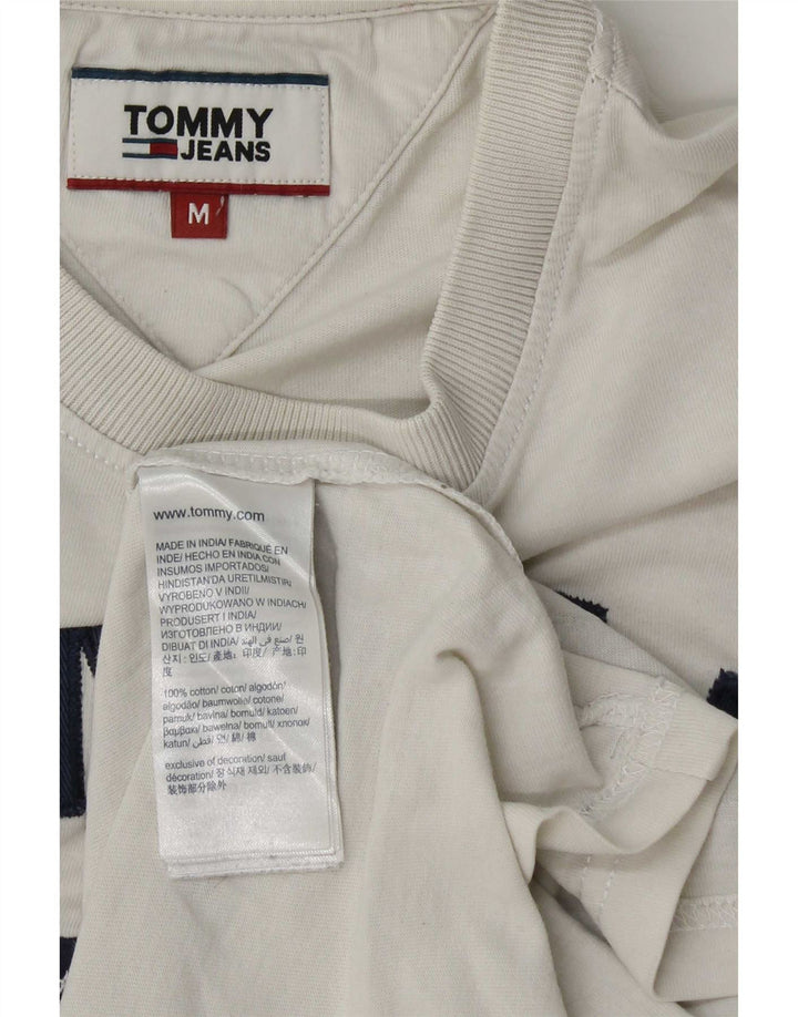 Tommy Hilfiger Camiseta masculina gráfica Top médio algodão branco