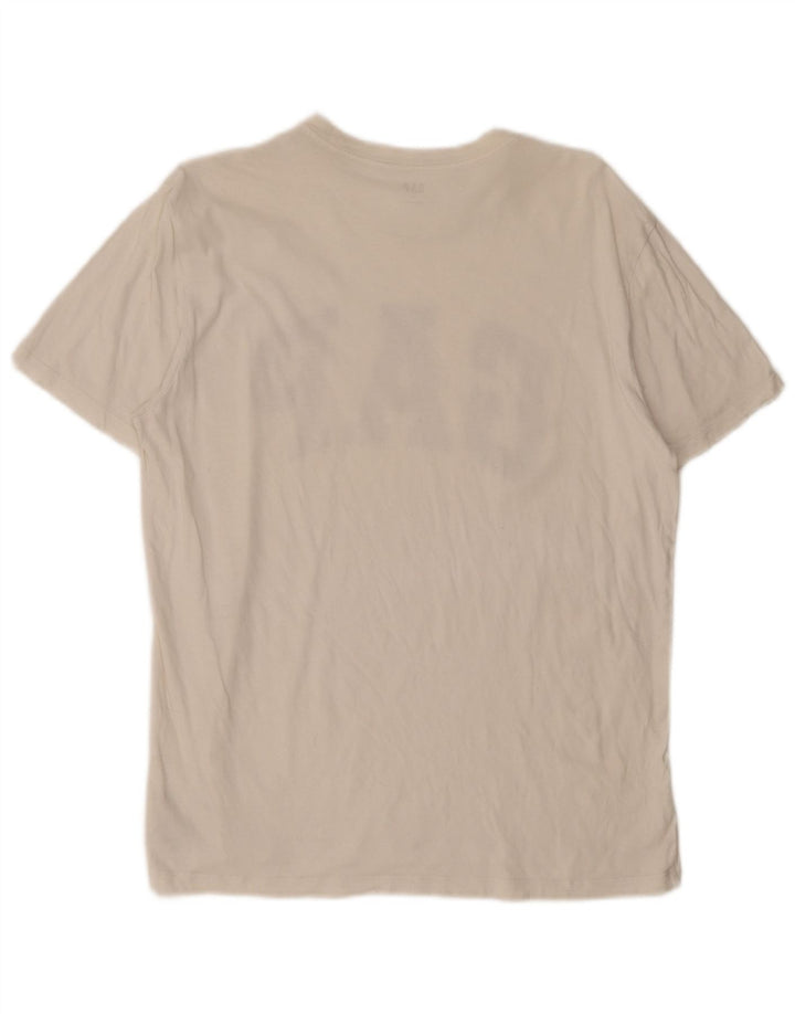 Camiseta masculina gráfica Gap Top médio algodão branco