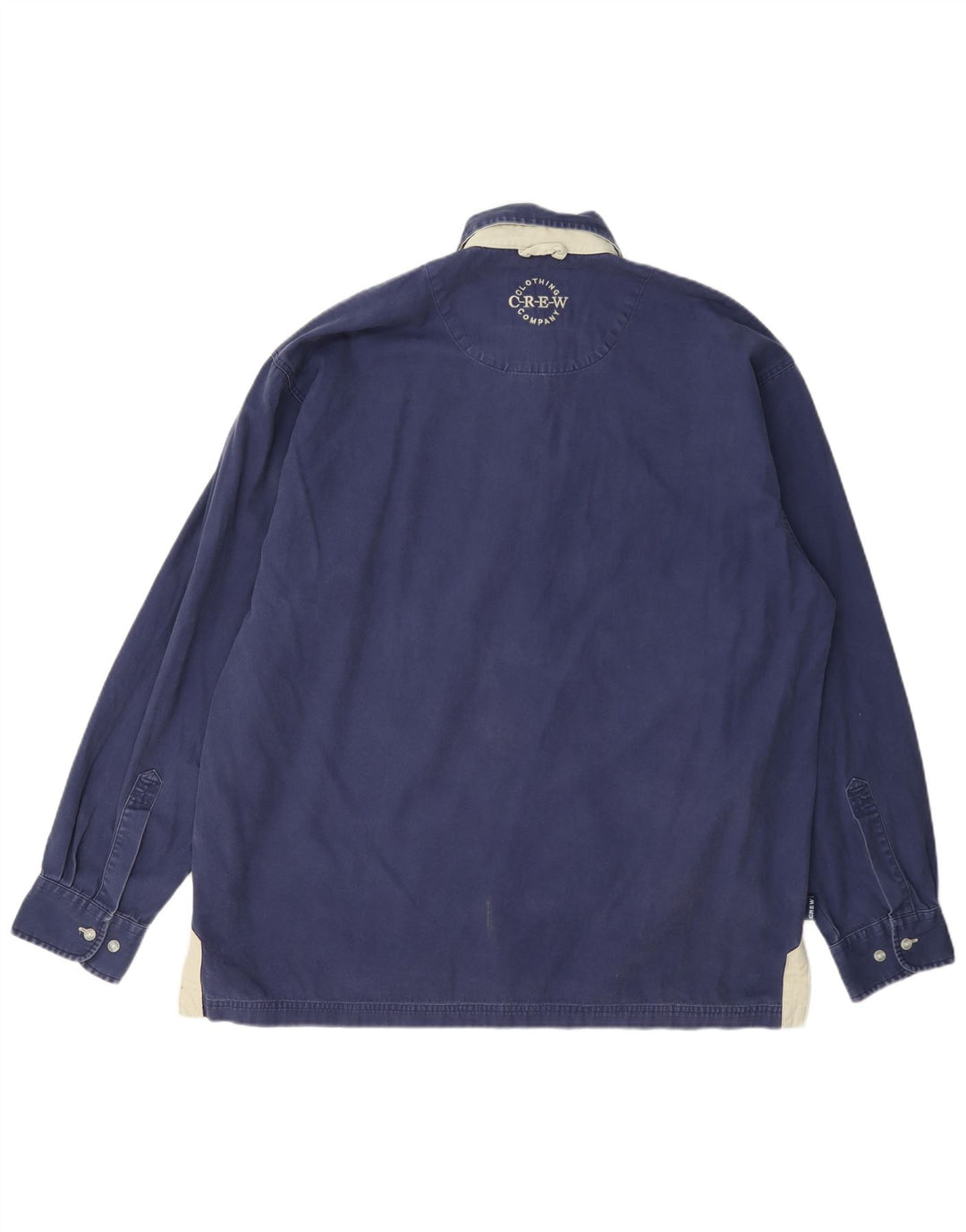 Camisa pulôver masculina Crew Clothing grande algodão azul marinho